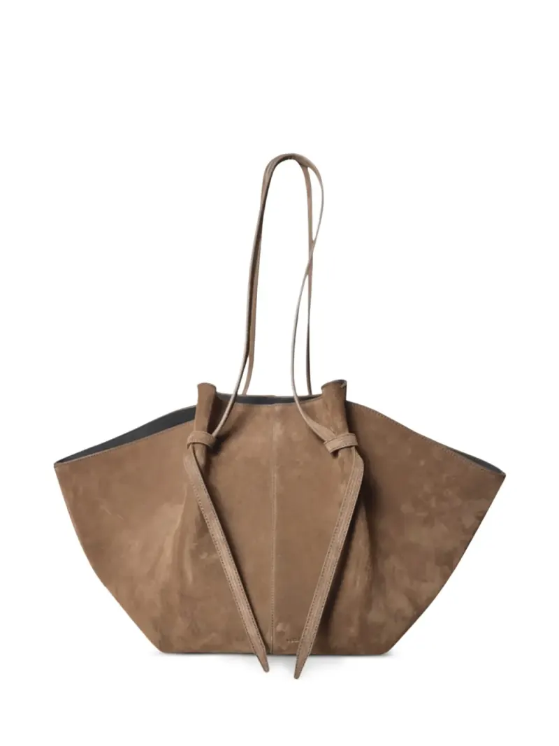 Yuzefi Wildleder-Tote Bag mit Knotendetail in Braun Wildleder-Leder